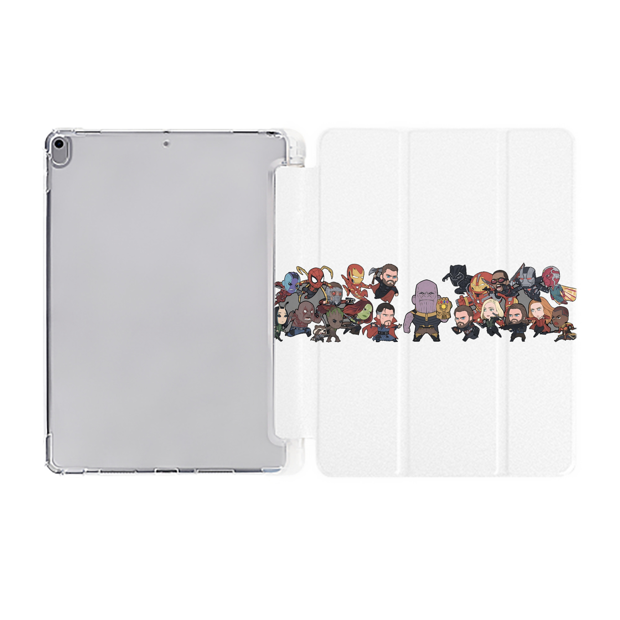 （画像用） アベンジャーズ The Avengers IPad ケース ペン収納付き 三つ折りスタンド PUレザー×シリコン 対応機種9.5/10.5/10.9インチ